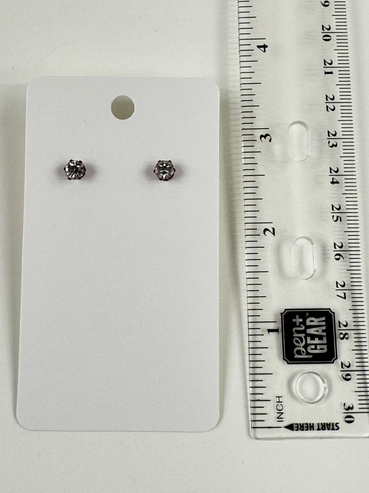 Fashion Jewelry Dark Pink Setting White Rhinestone Stud Earrings