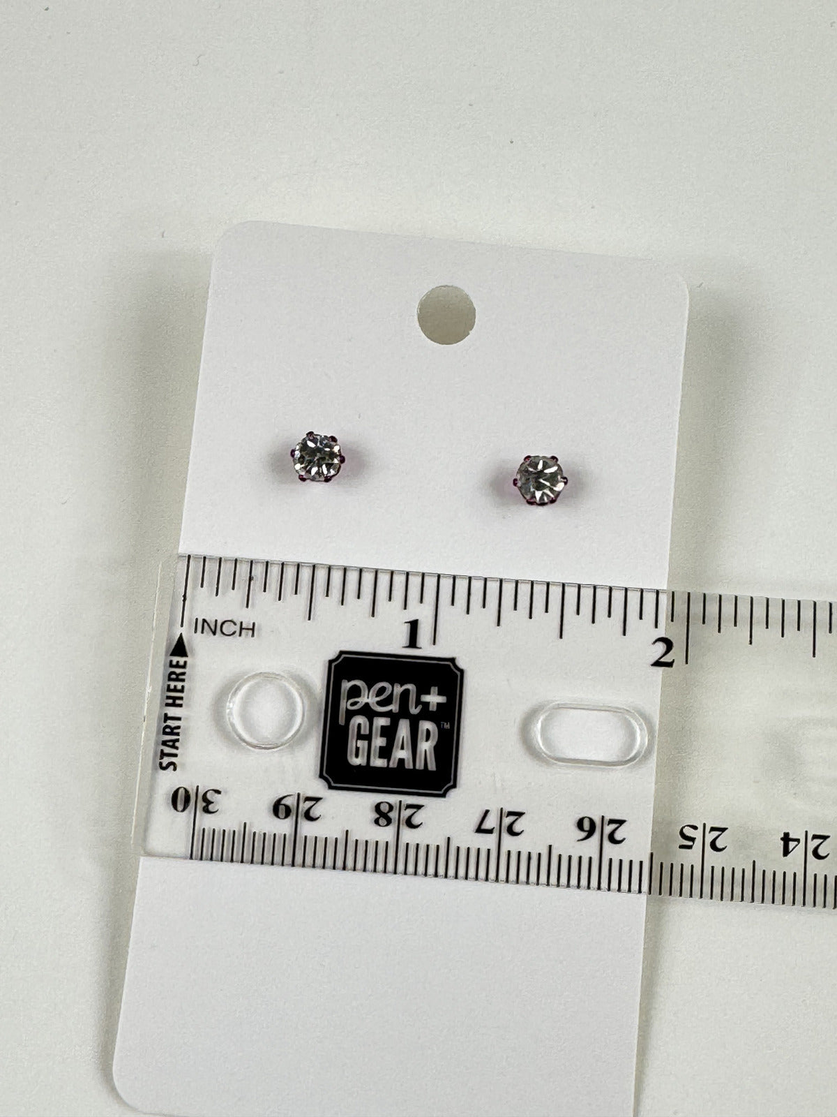 Fashion Jewelry Dark Pink Setting White Rhinestone Stud Earrings