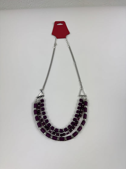 Fashion Jewelry Purple Three-Tiered Beaded Women's Necklace