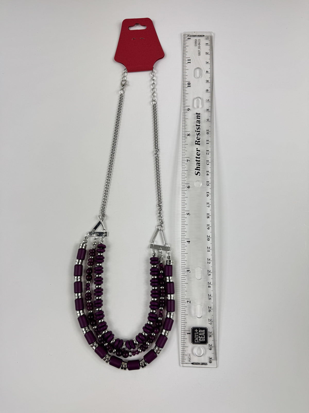 Fashion Jewelry Purple Three-Tiered Beaded Women's Necklace