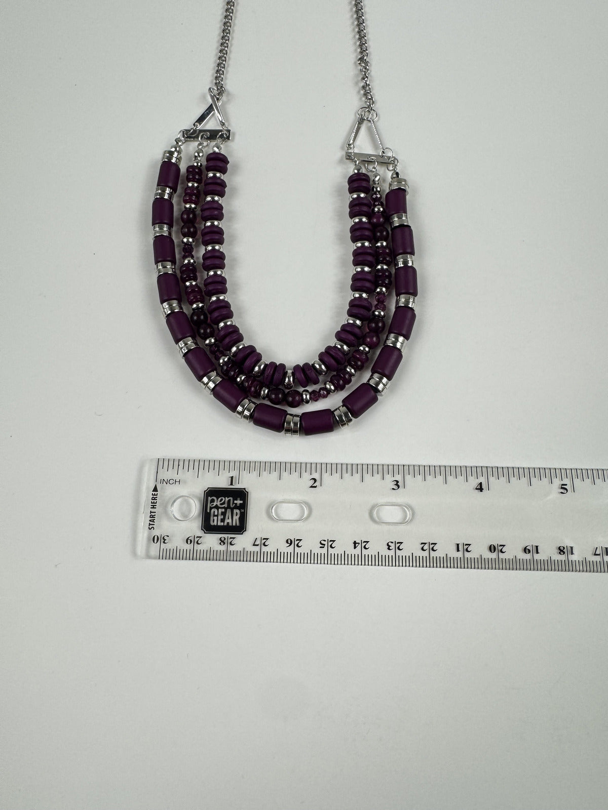 Fashion Jewelry Purple Three-Tiered Beaded Women's Necklace