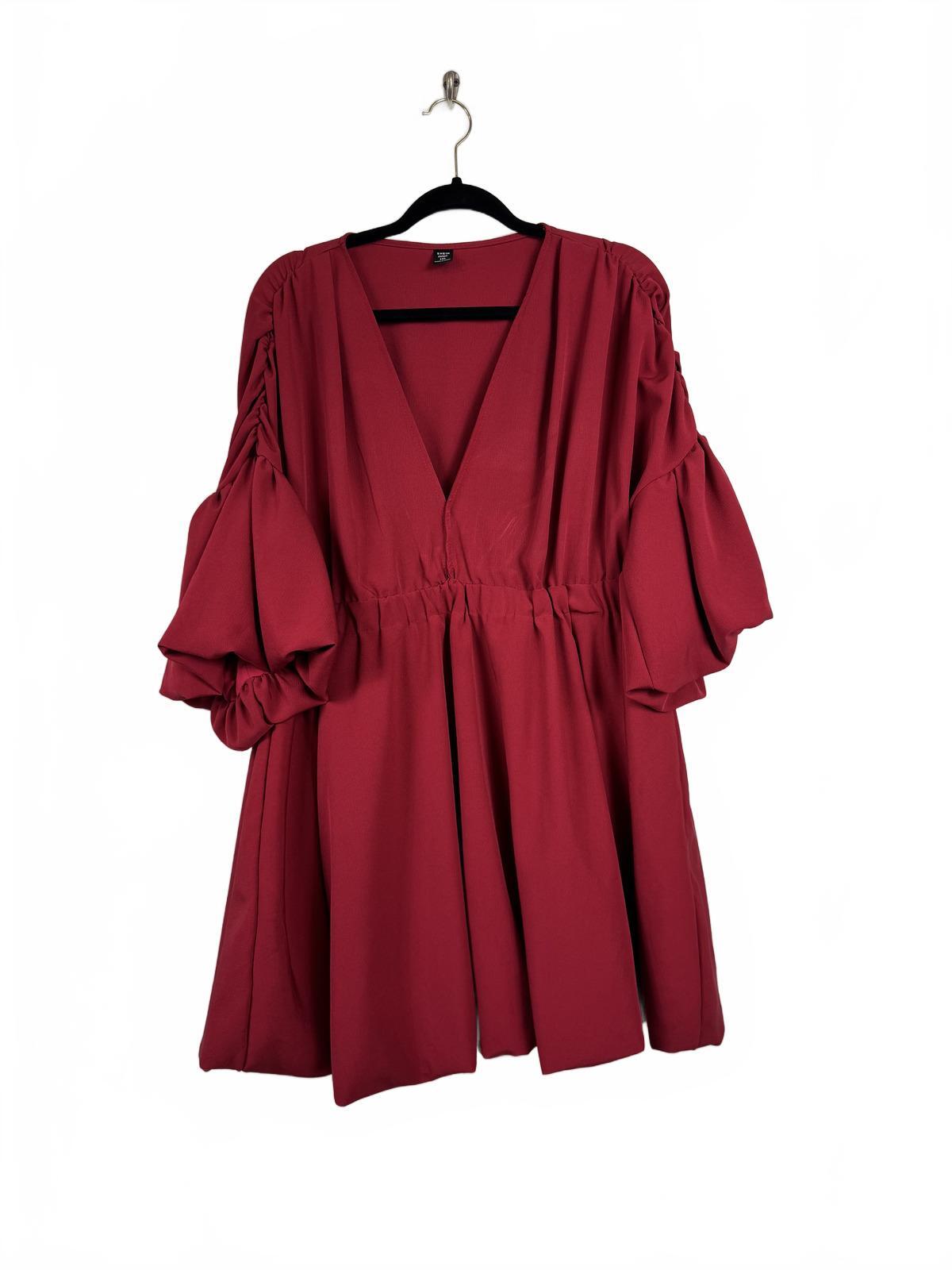 Shein 3/4 Sleeve Puffy Red Mini Dress Women's Size 1XL