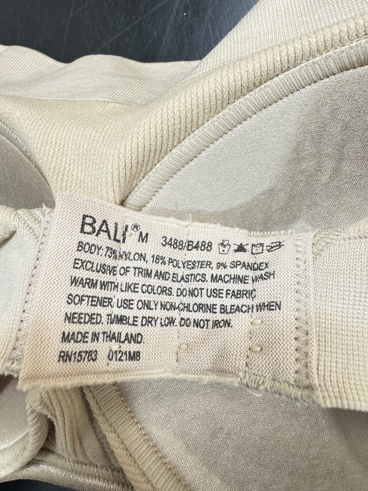 Bali Beige Wireless Bra Women's Size Medium