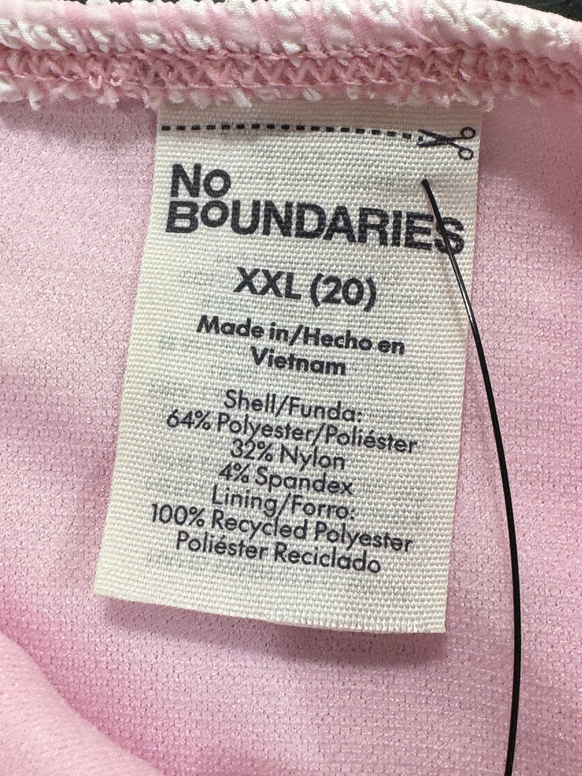 No Boundaries Pink Two-Piece Bathing Suit Women's Size Large and XXL Bottoms