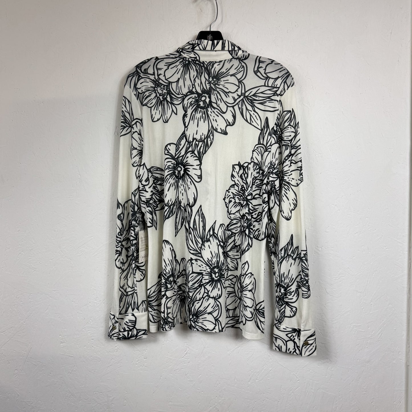 Jaclyn Smith Cream Long Sleeve Button Up Blouse Women's Size XL
