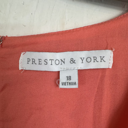 Preston & York Coral Short Sleeve Maxi Dress with Belt Women's Size 18