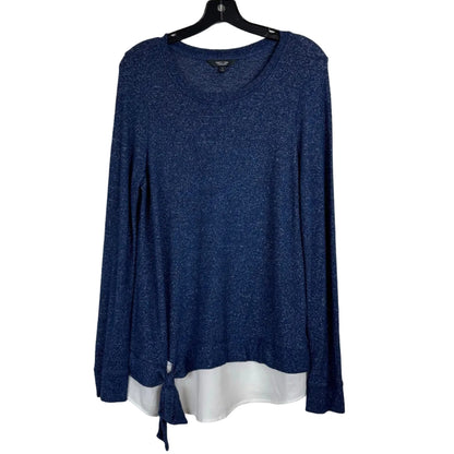 Simply Vera Blue Long Sleeve Blouse Women's Small