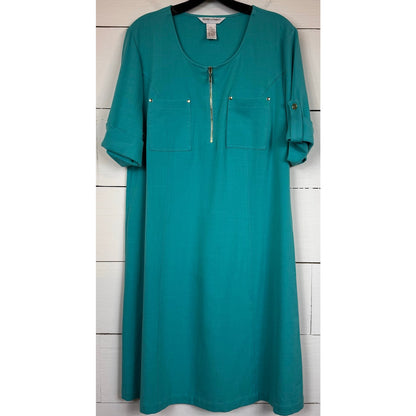 Draper's & Damon's Blue Midi Dress Women's Size XL Petite