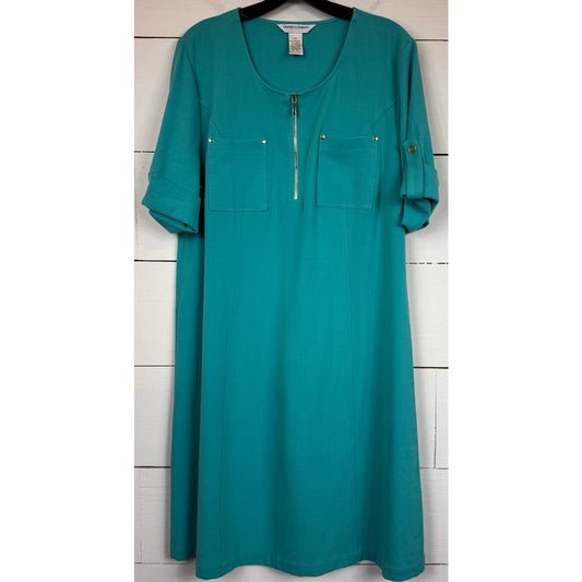 Draper's & Damon's Blue Midi Dress Women's Size XL Petite