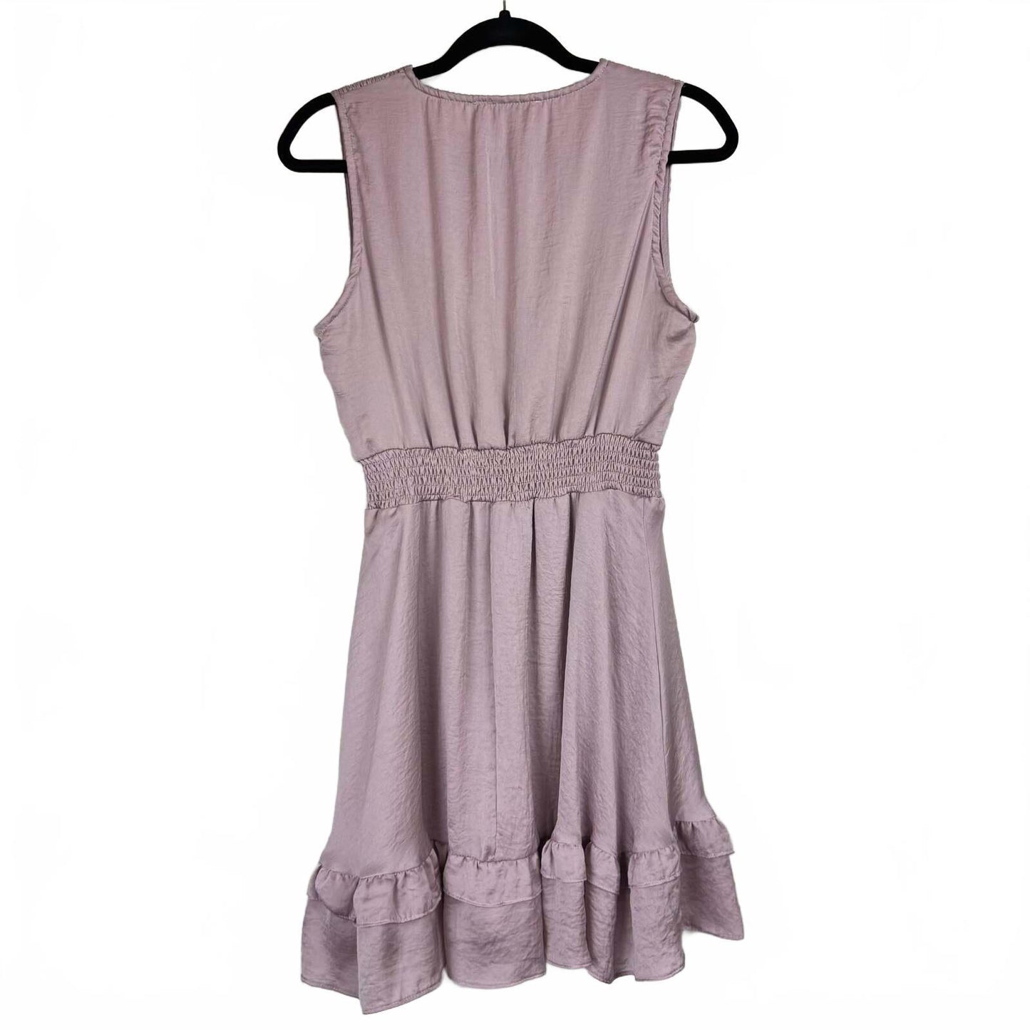 She + Sky Pink Sleeveless V-Neck Knee-Length Dress Women's Size Medium