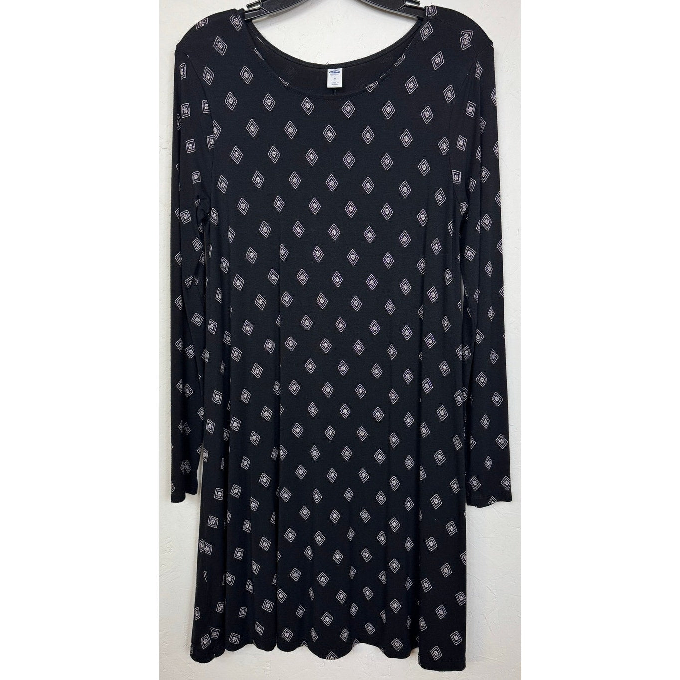 Old Navy Black Beige Knee Length Dress Women's Medium
