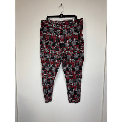 Avenue Gray Red Cropped Pants Women's 28
