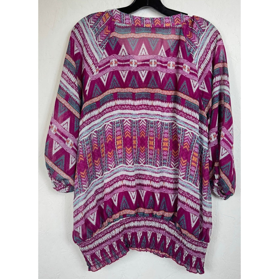 Wrangler Pink 3/4 Sleeve Blouse Women's Large