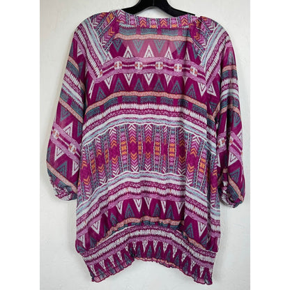 Wrangler Pink 3/4 Sleeve Blouse Women's Large