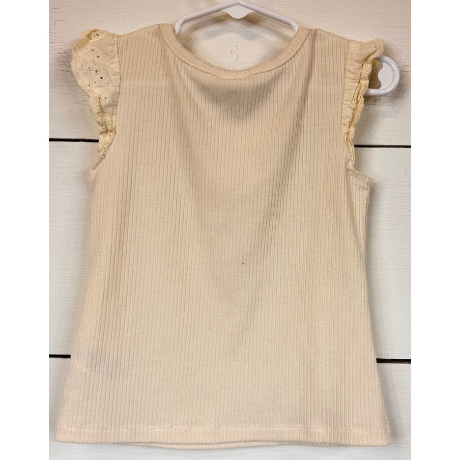 Wonder Nation Cream Sleeveless Blouse Girl's Size 3t