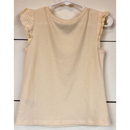 Wonder Nation Cream Sleeveless Blouse Girl's Size 3t