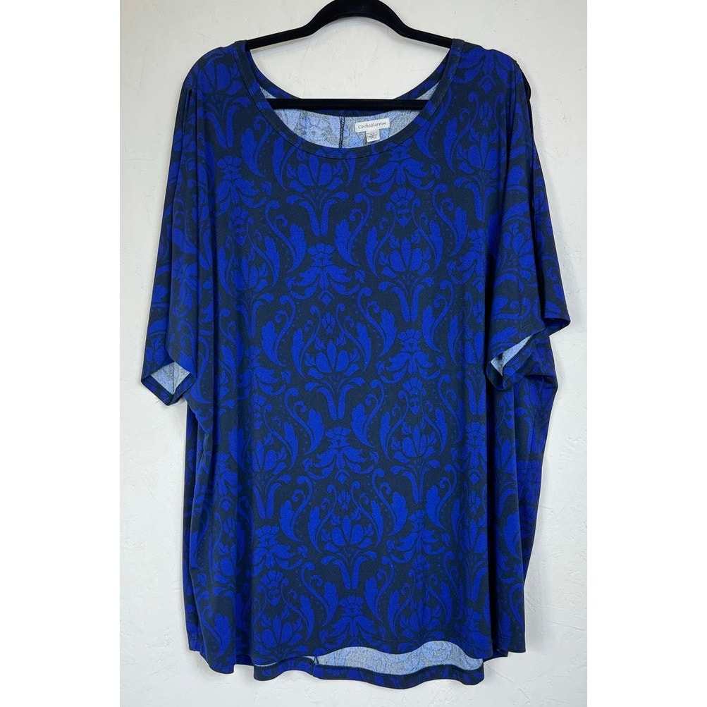 Croft & Barrow Blue Short Sleeve Blouse Women's 3X