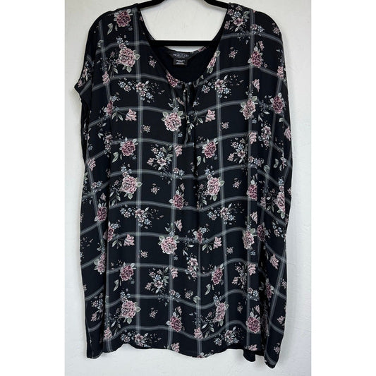 Michel Studio Collection Black Short Sleeve Blouse Women's 4X