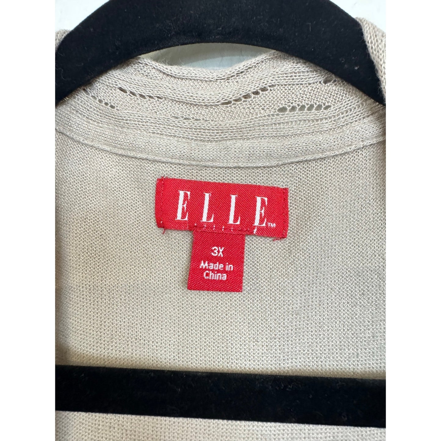 Elle Beige Sleeveless Cardigan Women's 3X