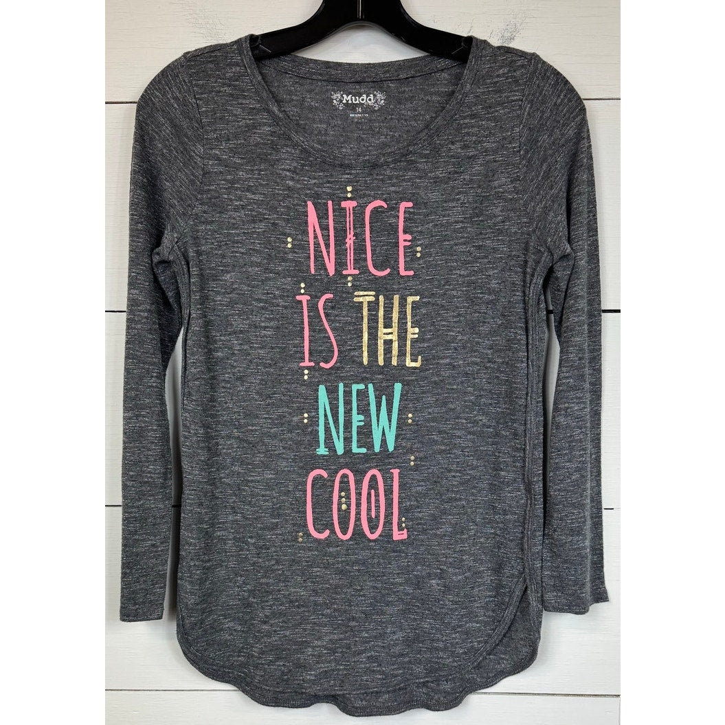 Mudd Gray Long Sleeve T-Shirt Girl's Size 14