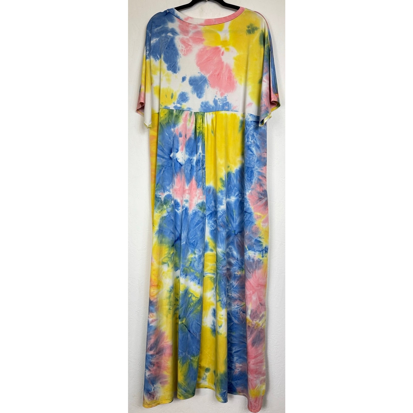 Multicolor Short Sleeve Maxi Dress Women's 4XL