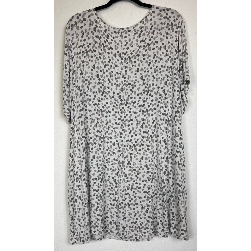 Lane Bryant White & Gray Short Sleeve Blouse Women's 26/28