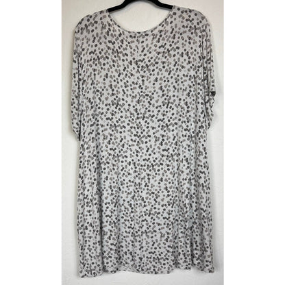 Lane Bryant White & Gray Short Sleeve Blouse Women's 26/28
