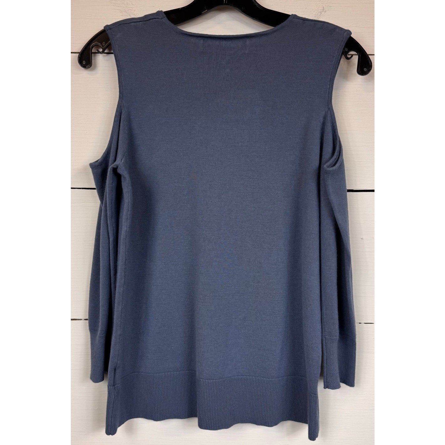 Time and Tru Blue Cold Shoulder Sweater Women's Size Medium