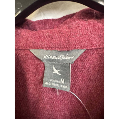 Eddie Bauer Red Long Sleeve Button Up Blouse Women's Medium