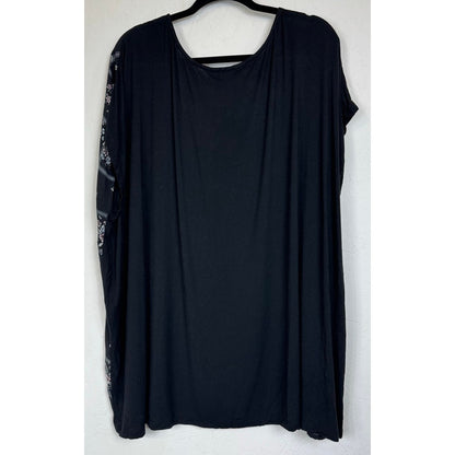 Michel Studio Collection Black Short Sleeve Blouse Women's 4X