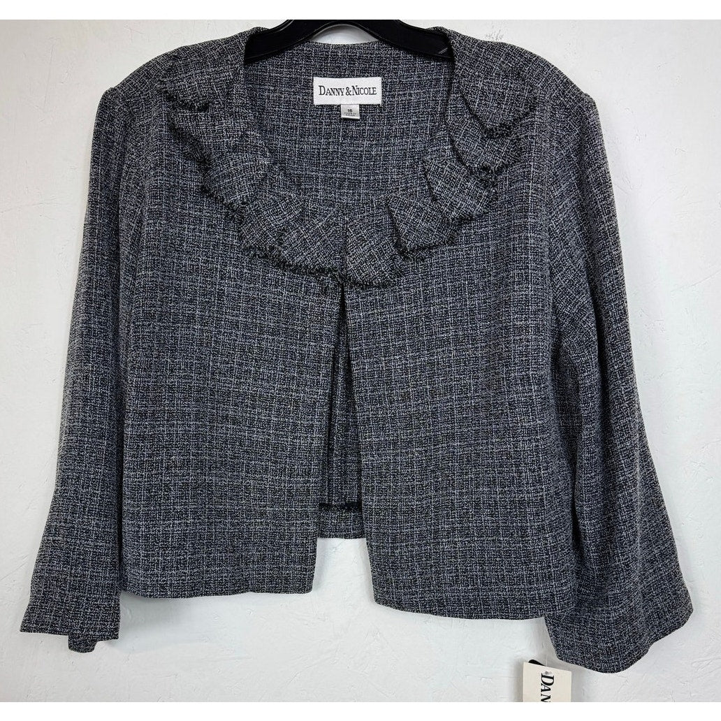 Danny & Nicole Gray 3/4 Sleeve Dress Jacket Women's 16