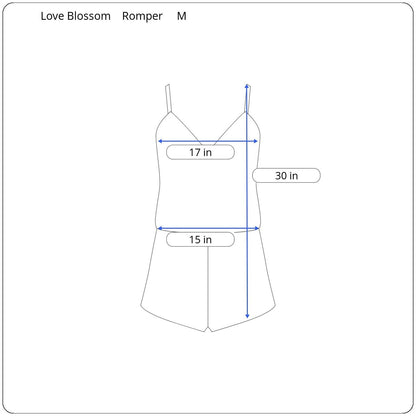 Love Blossom Sleeveless Romper Women's Size Medium