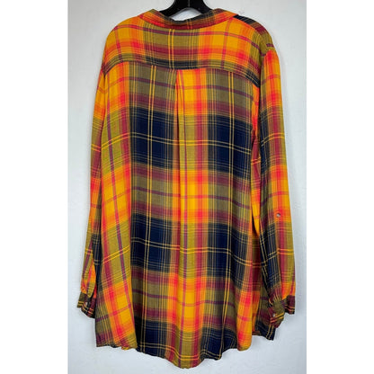 Cato Orange Long Sleeve Button Up Shirt Women's 22/24W