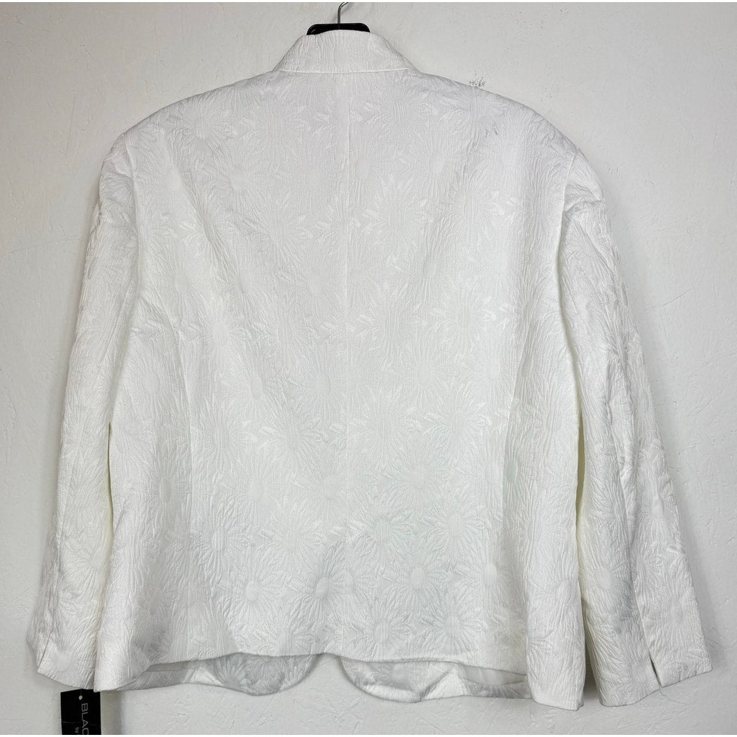 Black Label by Evan Picone White Long Sleeve Dress Jacket Women's 14