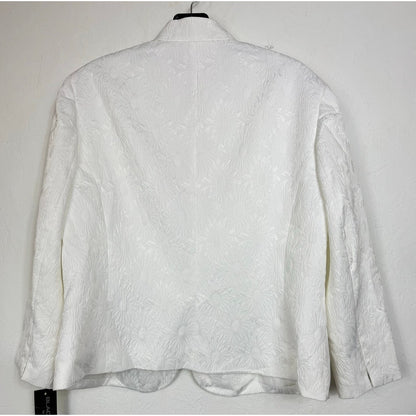 Black Label by Evan Picone White Long Sleeve Dress Jacket Women's 14