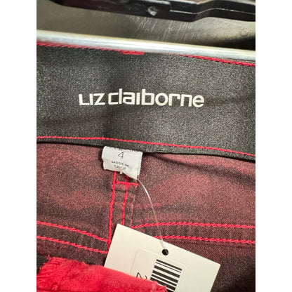 Liz Claiborne Red Slim Cut Pants Women's 4