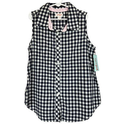 Cat & Jack Sleeveless Button Up Shirt Girl's Size Medium (7-8) Plus