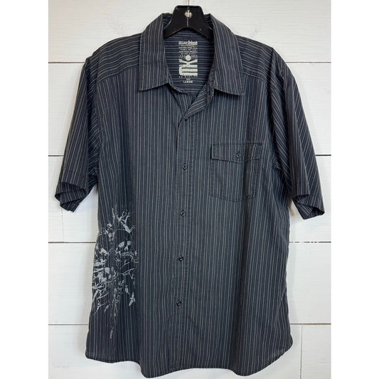 Machine Short Sleeve Button Up Shirt Men's Size Large