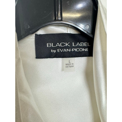 Black Label by Evan Picone White Sleeveless Blouse Women's Large
