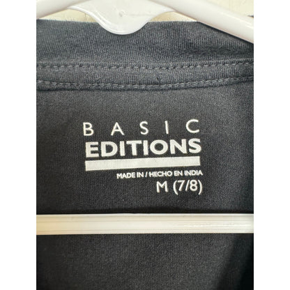 Basic Editions Black T-shirt Dress Girl's Medium (7/8)