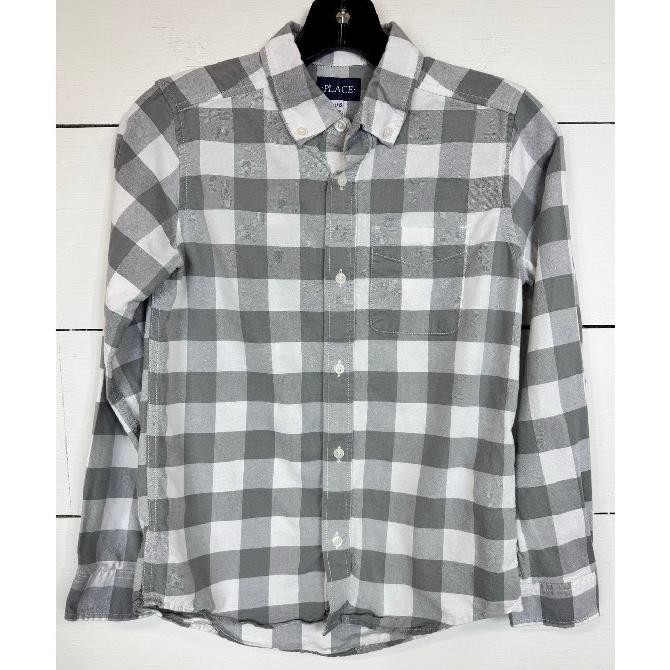 The Children's Place Long Sleeve Button Up Shirt Boy's Size Large (10-12)