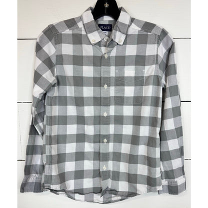 The Children's Place Long Sleeve Button Up Shirt Boy's Size Large (10-12)