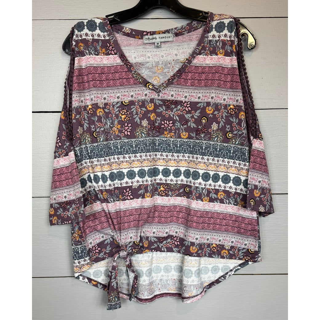 Absolutely Famous 3/4 Sleeve Top Women's Size Medium