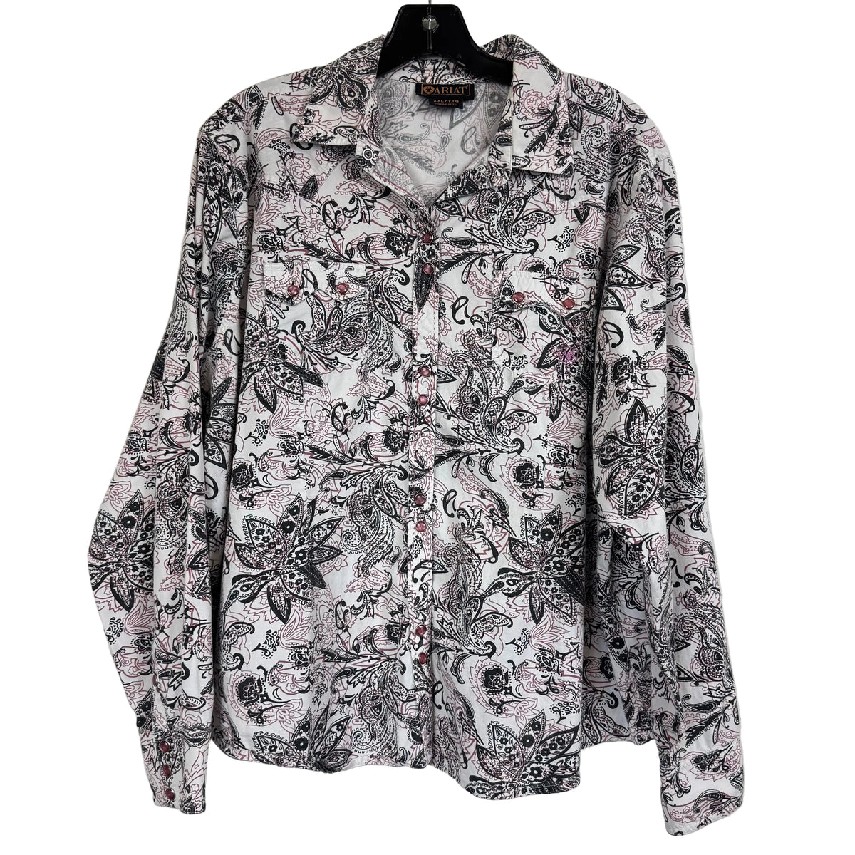 Ariat XXL Button Front Paisley Long Sleeve Shirt - Image 1