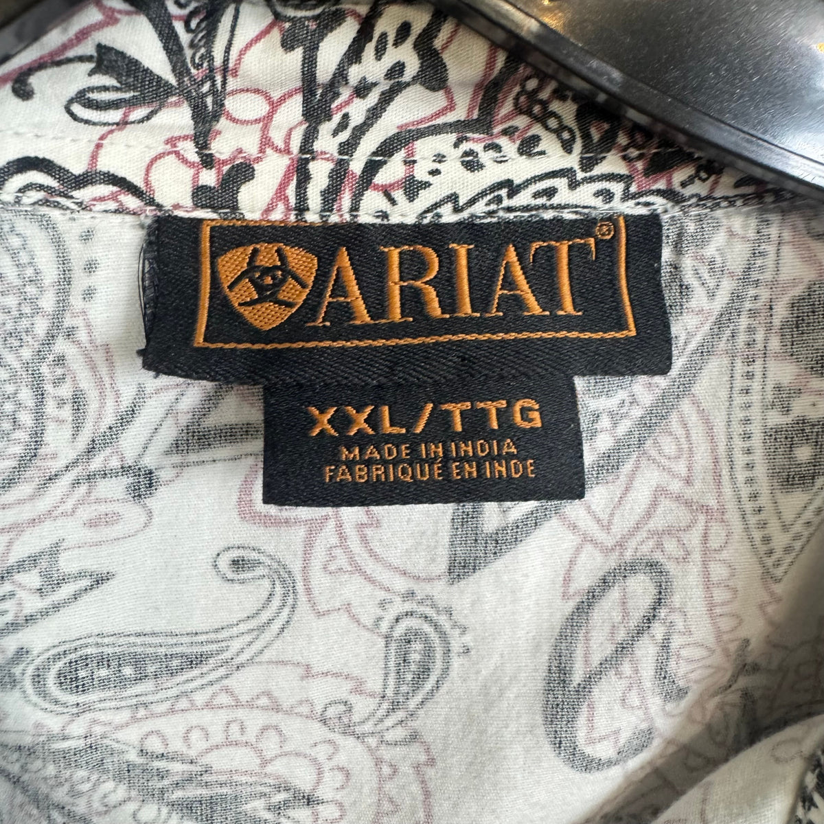Ariat XXL Button Front Paisley Long Sleeve Shirt - Image 3