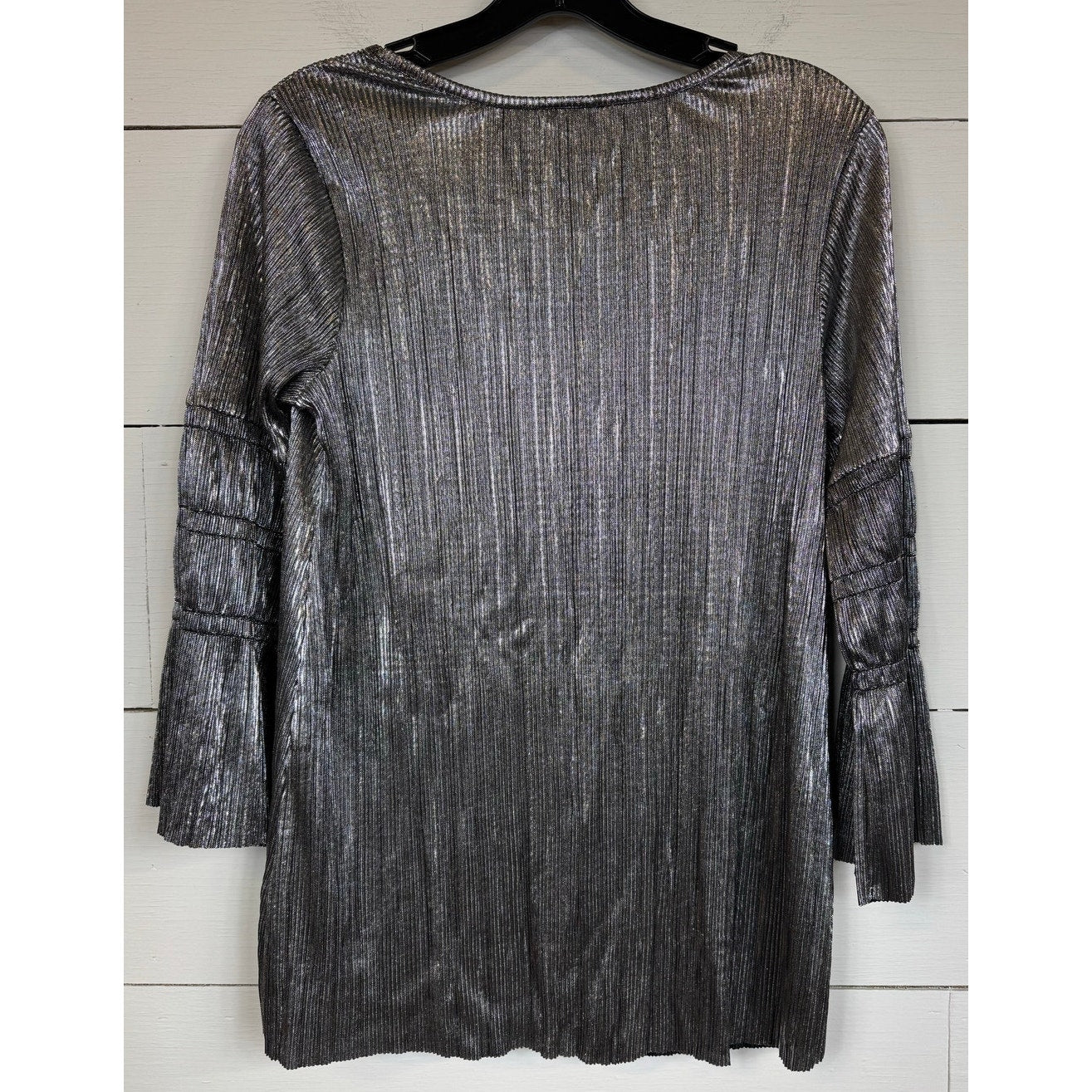Cato 3/4 Sleeve Silver Blouse Women's Size Small