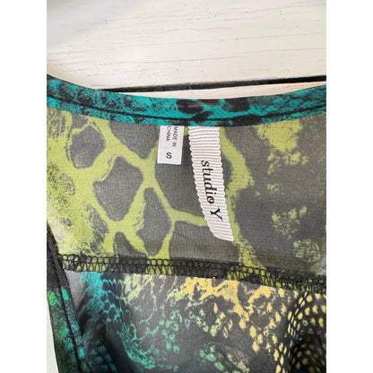 Studio Y Black & Green Tank Top Women's Size Small