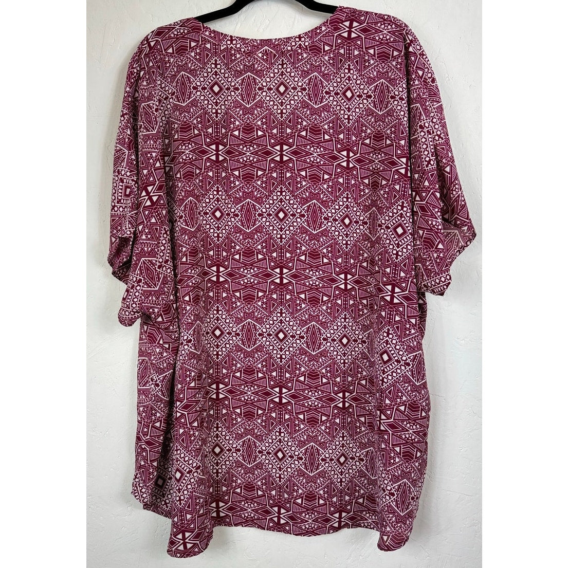 Faded Glory Purple Short Sleeve Button Up Blouse Women's 4X