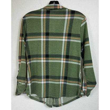 Just Be ... Green Long Sleeve Button Up Blouse Women's Small