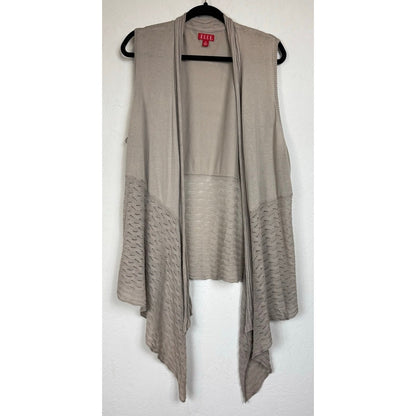 Elle Beige Sleeveless Cardigan Women's 3X